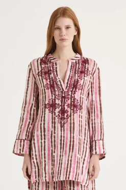Maliparmi Chemises | CHEMISE CAFTAN WASHED STRIPES