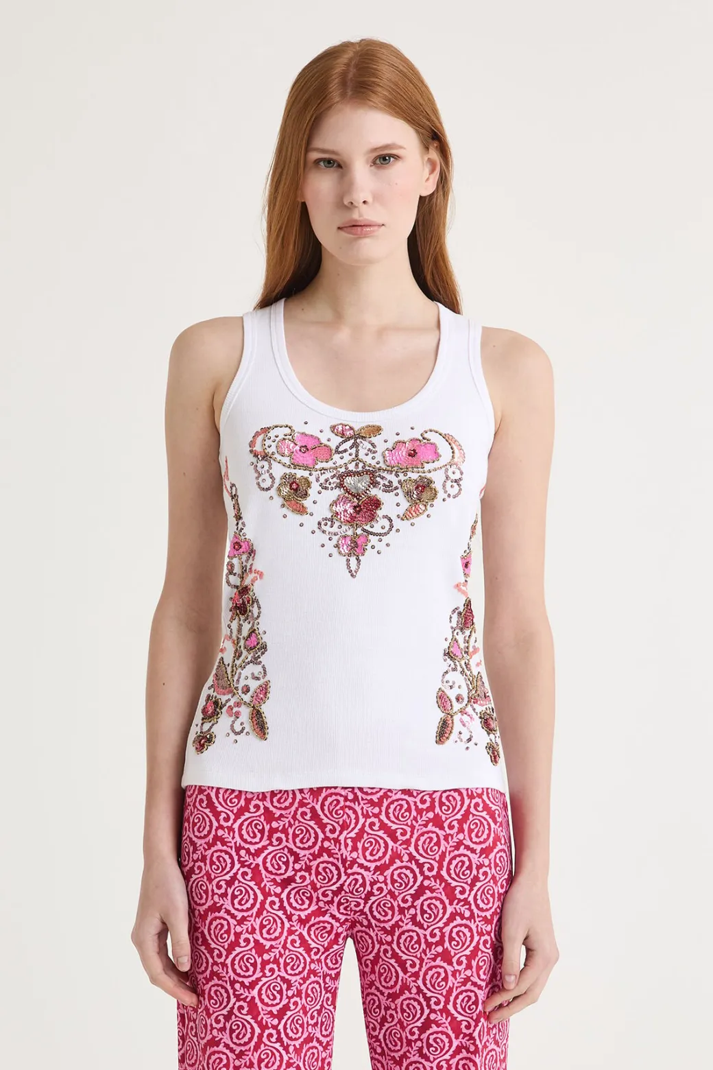 Maliparmi T-Shirts Et Tops | DÉBARDEUR PRECIOUS EMBROIDERY