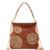 Maliparmi Jersey | Sacs Shopping | SAC PORTÉ ÉPAULE MOYEN LEATHER & RAFFIA