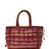 Maliparmi Sacs Shopping | SAC SHOPPING STRIPE FLOWER RAFFIA
